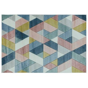 Sketch Rhombus Multi Colour Modern Hand Carved SK02 Rug - 120cm x 170cm