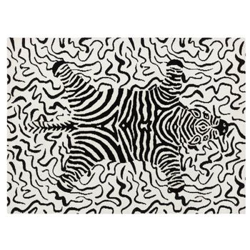 Wilder Zebra Mono White and Black Rug - Sizes Available