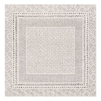 Bahar Geometric Global Grey Square BHR2321 Rug - Sizes Available