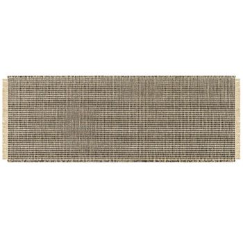 Kimi Becki Owens Grey Solid and Border Fringe BOKM2305 Runner - 80cm x 220cm