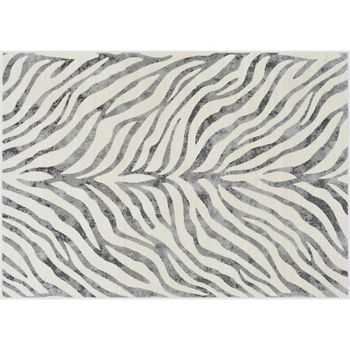 City Grey Zebra Animal Print CIT2300 Rug - Sizes Available