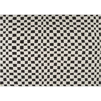 Freud Black High Pile Checkered FEU2302 Rug - Sizes Available