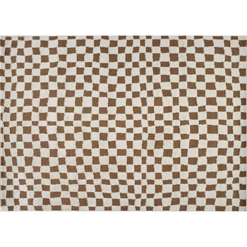 Freud Brown High Pile Checkered FEU2317 Rug - Sizes Available