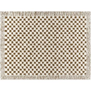 Freud Brown High Pile Checkered FEU2326 Rug - Sizes Available