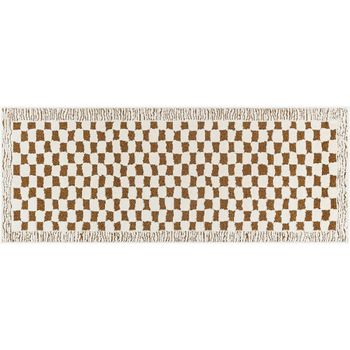 Freud Brown High Pile Checkered FEU2326 Runner - 80cm x 220cm