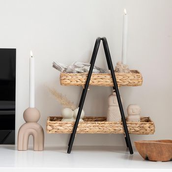 Alfaro Natural Waterhyacinth and Metal Tray