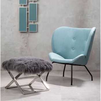 Anafi Stool Grey Sheepskin