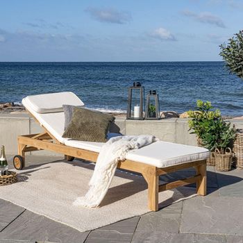 Andorra White Cotton Sun Lounger Cushion