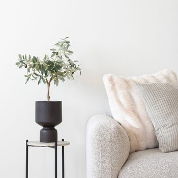 Tree Artificial Olive Decor Plastic Green
