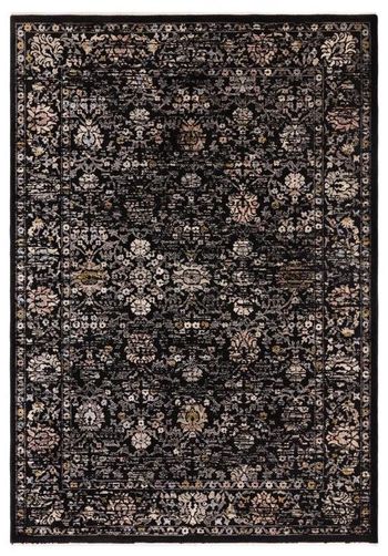 Sovereign Vintage Floral Black Rug - 120cm x 166cm