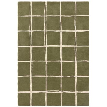 Albany Olive Grid Rug - Sizes Available