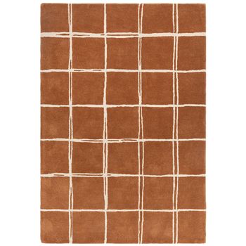Albany Rust Grid Rug - Sizes Available