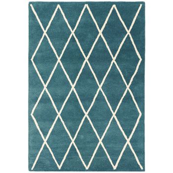 Albany Teal Diamond Rug - Sizes Available