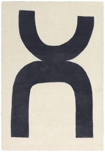 Contemporary Design Canvas Balance 03 Black Rug - Sizes Available
