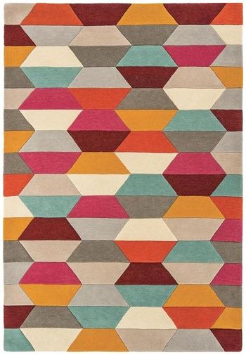 Funk Honeycomb 03 Bright Multi Colour Rug - Sizes Available
