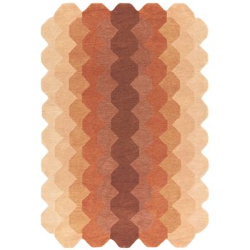 Hive Rust Rug - Sizes Available