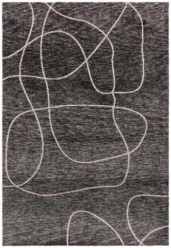 Contemporary Design Mason Linear Black Rug - Sizes Available