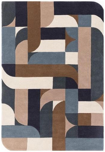 Matrix Klotski 89 Teal Rug - Sizes Available
