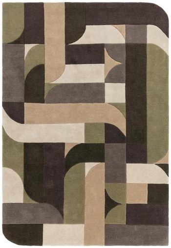 Matrix Klotski 90 Sage Rug - Sizes Available