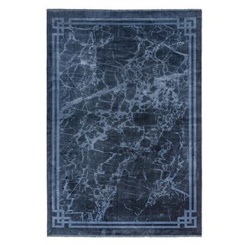 Zehraya Border Ink Blue Rug - Sizes Available