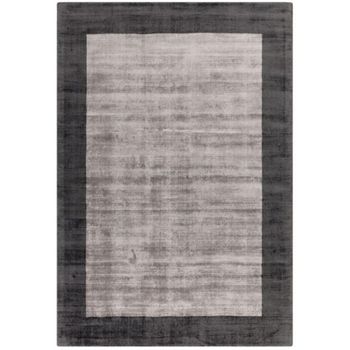 Blade Border 04 Charcoal Silver Rug - Sizes Available