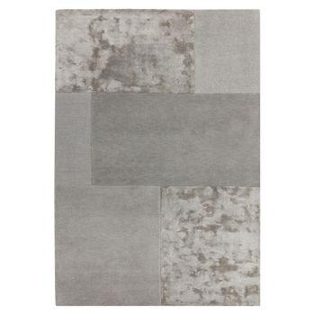 Tate Tonal Textures Silver Rug - Sizes Available