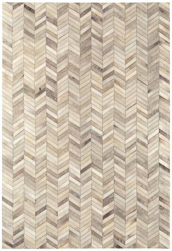 Gaucho Chevron Leather Beige and Natural Rug - Sizes Available