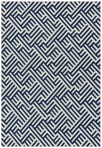 Easy Antibes Linear Blue Rug - Sizes Available