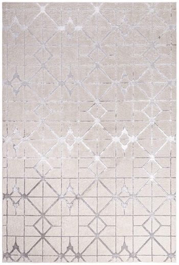 Aurora Lattice Grey and Silver Rug - Sizes Available