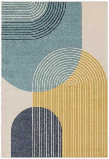Muse Retro Blue Rug - Sizes Available