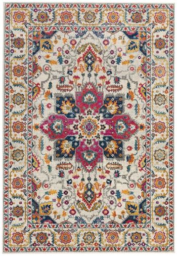 Nova White Multi Colour Cream and White Rug - Sizes Available