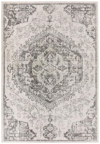 Nova Medallion Ivory Cream and White Rug - Sizes Available