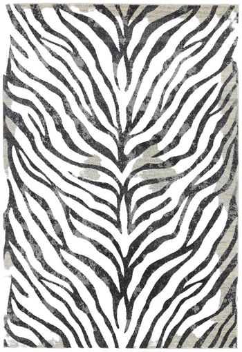 Nova Zebra Grey and Silver Rug - Sizes Available