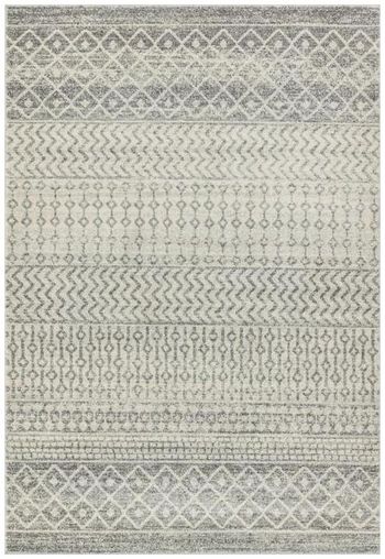 Nova Aztec Grey and Silver Rug - Sizes Available