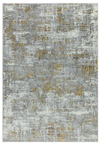 Orion Abstract Yellow and Silver Rug - Sizes Available