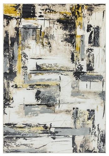 Orion Yellow and Grey Rug - Sizes Available