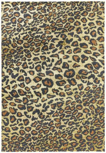 Quantum Leopard Print Yellow Rug - 80cm x 150cm