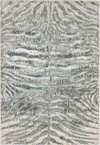 Quantum Zebra Print Grey Rug - 80cm x 150cm
