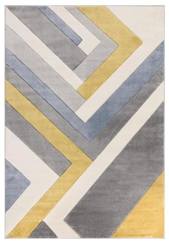 Sketch Linear Grey Multi Colour Rug - 80cm x 150cm