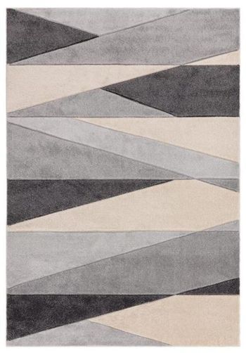 Sketch Segment Grey Multi Colour Rug - 80cm x 150cm