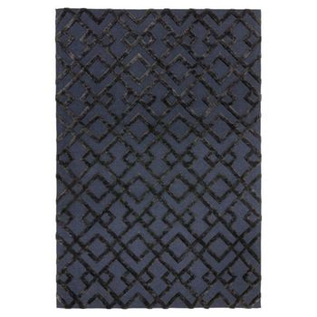 Dixon Trellis Black Blue Rug - Sizes Available