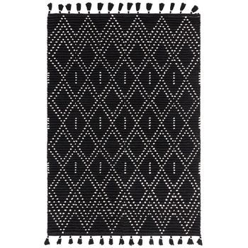 Nepal Black and Cream Diamond Rug - Sizes Available