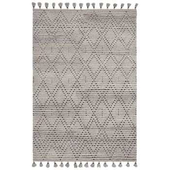 Nepal Diamond Grey and Black Rug - Sizes Available
