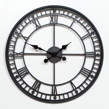 Black Metal Small Round Wall Clock