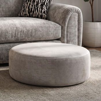 Arc Fabric Round Footstool - Colours Available