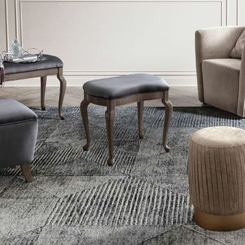 Nabucco Italian Silver Birch Padded Dressing Stool