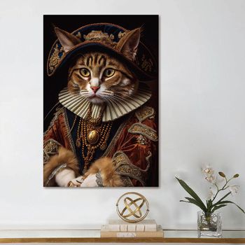 Cat Tempered Glass Wall Art Black