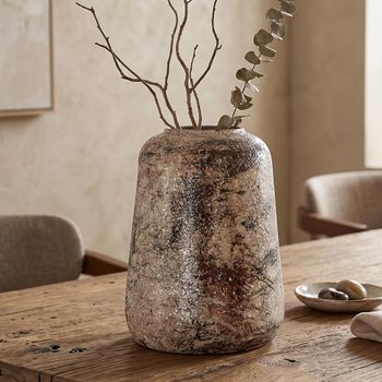 Dena Beige Metal Large Vase