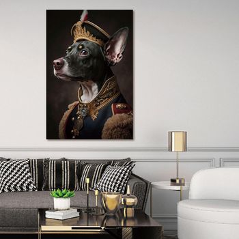 Dog Tempered Glass Wall Art Black