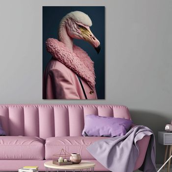 Flamingo Tempered Glass Wall Art Pink